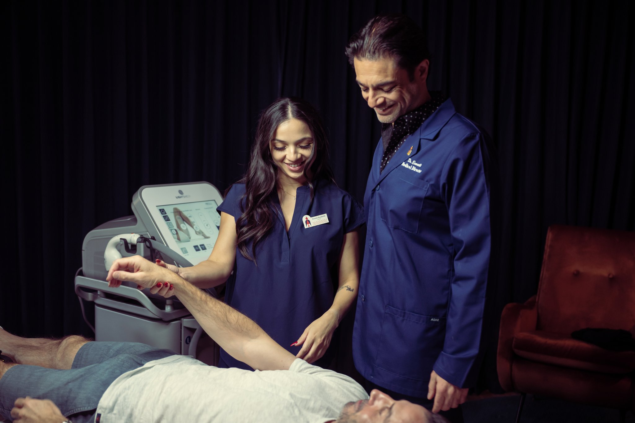 Man discussing laser hair removal options with a provider near Lakeway and Bee Cave, Texas